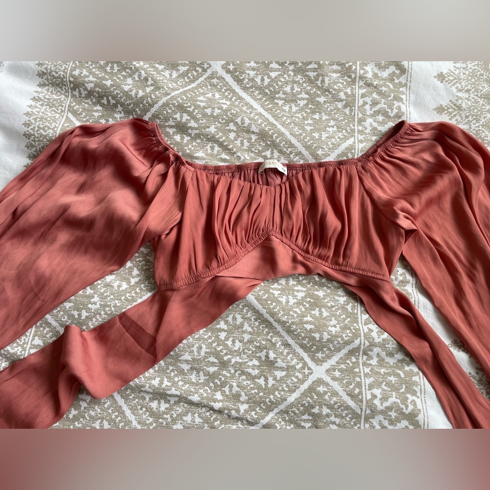 O. Vianca Pink Tie Back Crop Top Size Medium